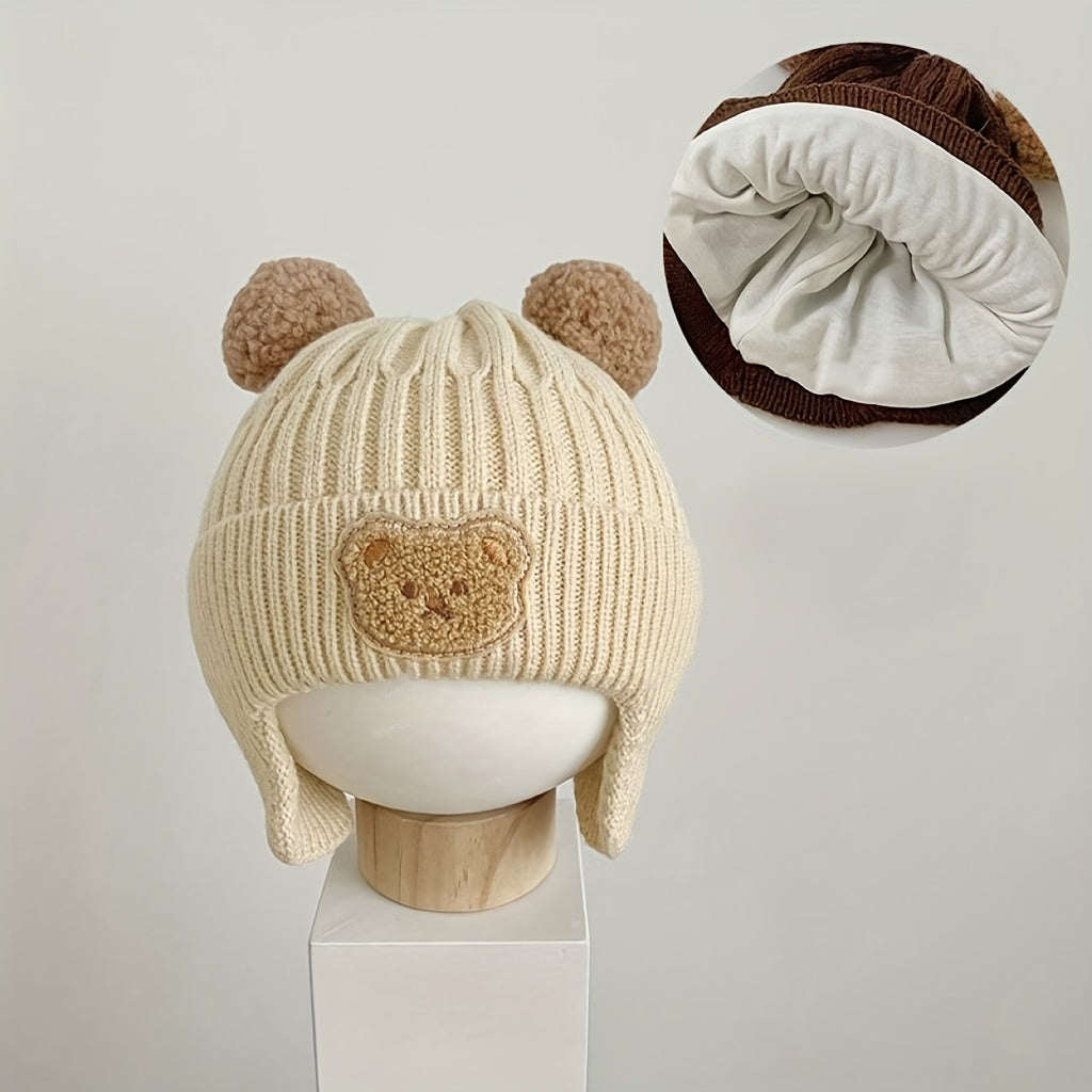 Gorro de inverno infantil com orelhinhas de Urso