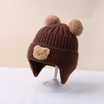 Gorro de inverno infantil com orelhinhas de Urso