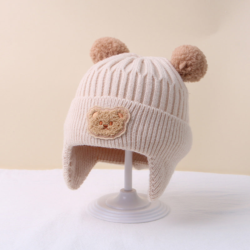 Gorro de inverno infantil com orelhinhas de Urso