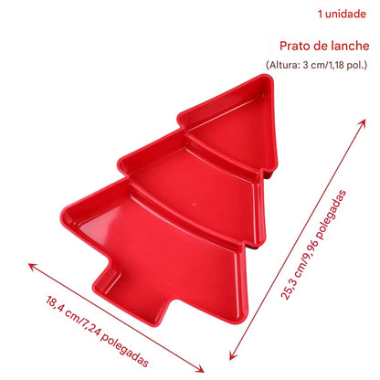 Prato de Frutas em plástico -  Formato de Árvore de Natal 🎅