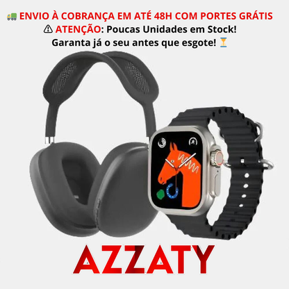 Smartwatch + Auriculares Sem Fios Bluetooth