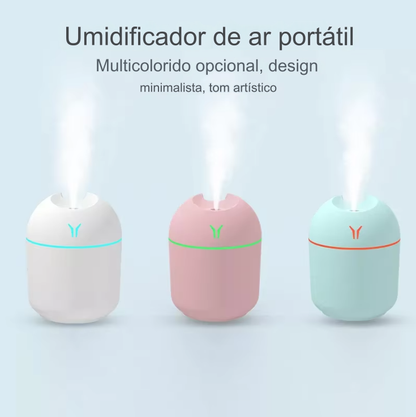 Mini Difusor de Óleo Aromático 250ML com LED e Umidificador USB