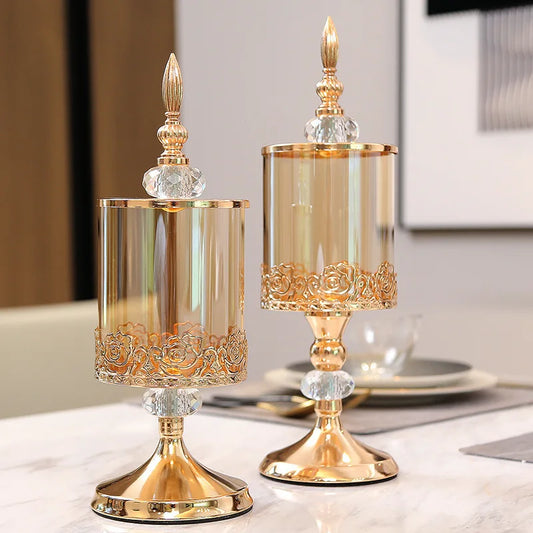 Pote de Cristal de Luxo Europeu 1PC - Armazenamento Elegante e Decorativo