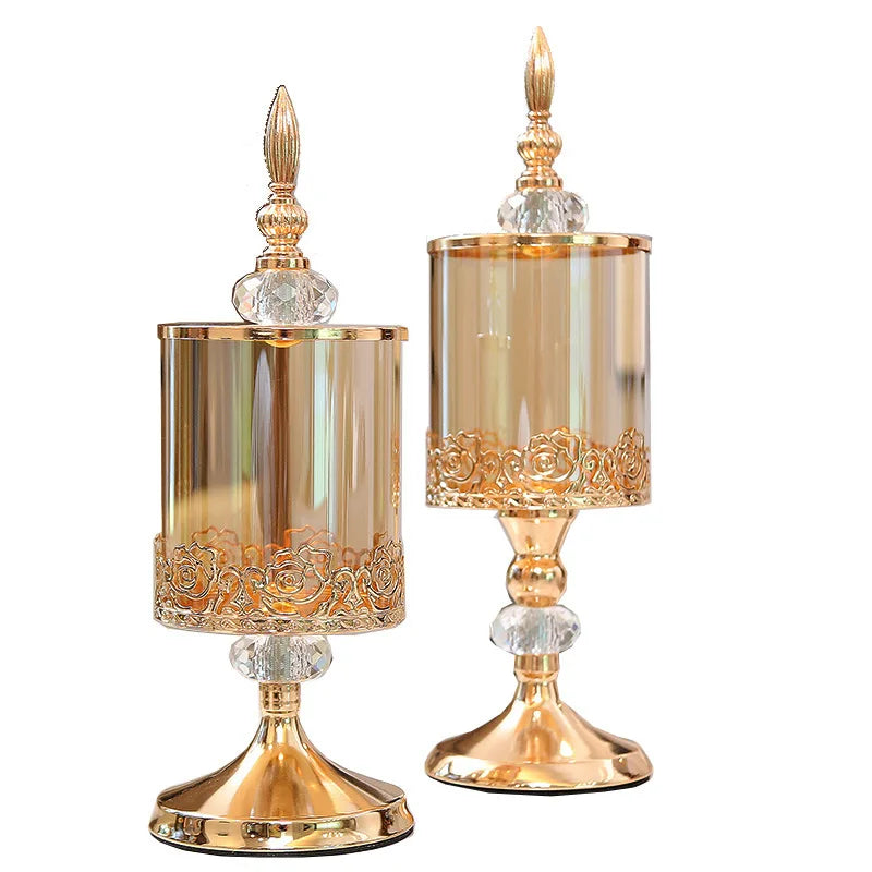 Pote de Cristal de Luxo Europeu 1PC - Armazenamento Elegante e Decorativo