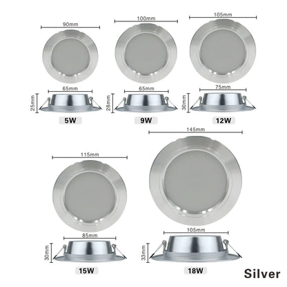 Kit 10 Downlights LED Redondos - 5W a 18W