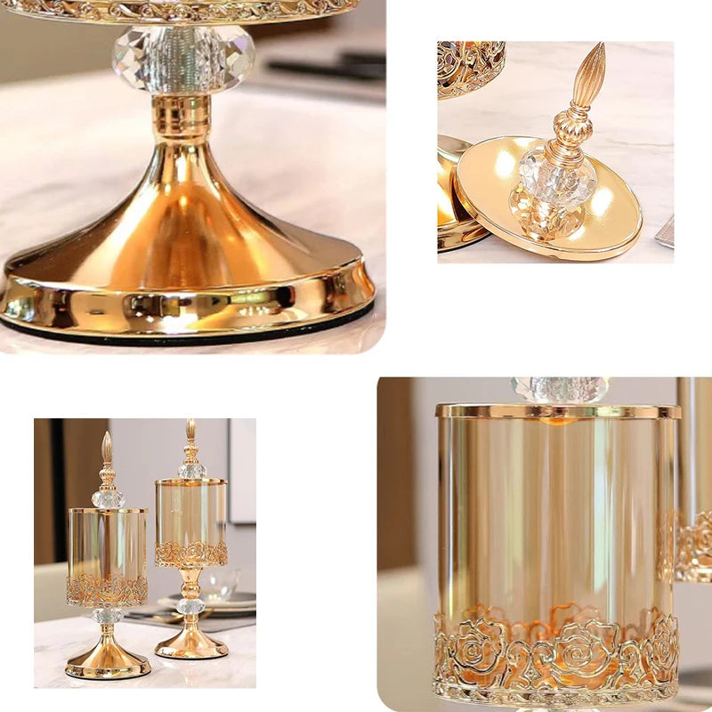 Pote de Cristal de Luxo Europeu 1PC - Armazenamento Elegante e Decorativo