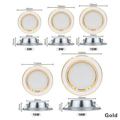 Kit 10 Downlights LED Redondos - 5W a 18W