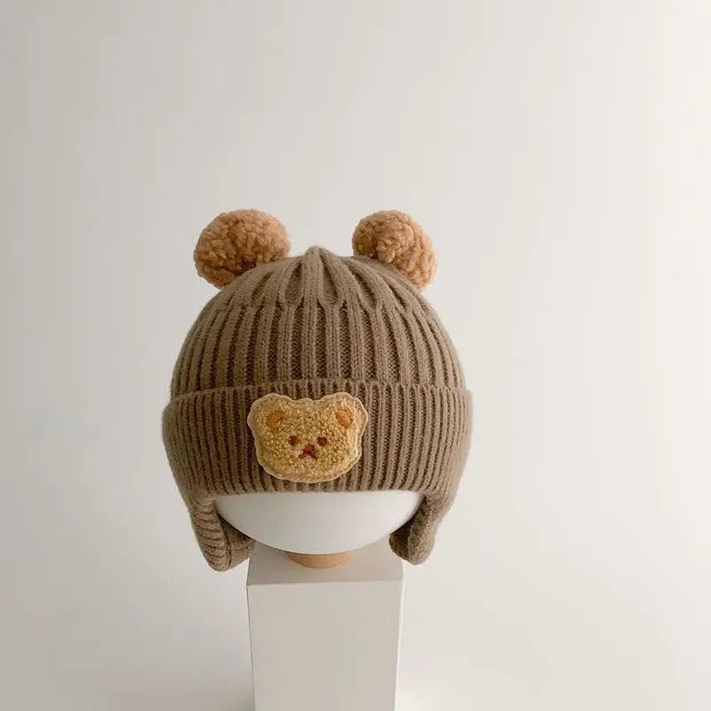 Gorro de inverno infantil com orelhinhas de Urso