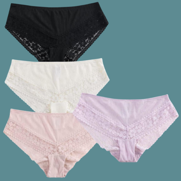 LEVE 4 E PAGUE 3 - Pack Cueca de Cintura Alta + Soutien com Aros Invisível