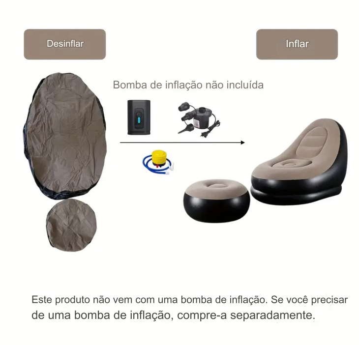 Sofá Inflável Portátil – Conforto e Estilo para Seus Momentos de Lazer!