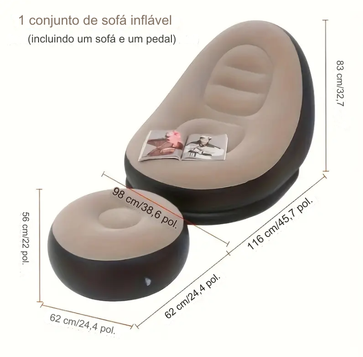 Sofá Inflável Portátil – Conforto e Estilo para Seus Momentos de Lazer!